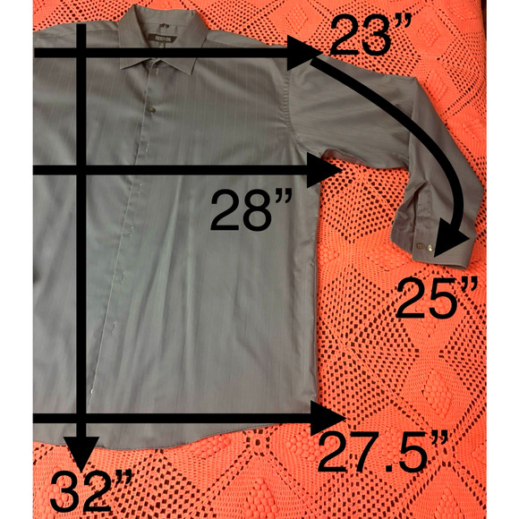 Kenneth Cole Reaction XXL 18 36-37 Wrinkle Free Gray Long Sleeves 100% Cotton - Picture 10 of 11